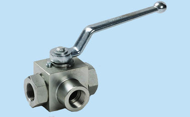 Barre maximum ISO9000 de la pression 500 d'acier au carbone hydraulique de valves de boule de manière de KHB3K 3 approuvée
